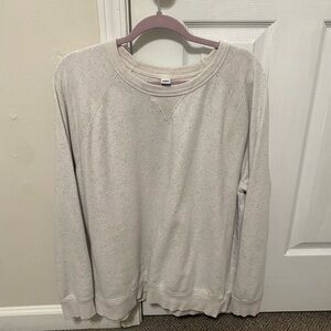 Old Navy Women's Cream Speckled Crew Neck Sweater